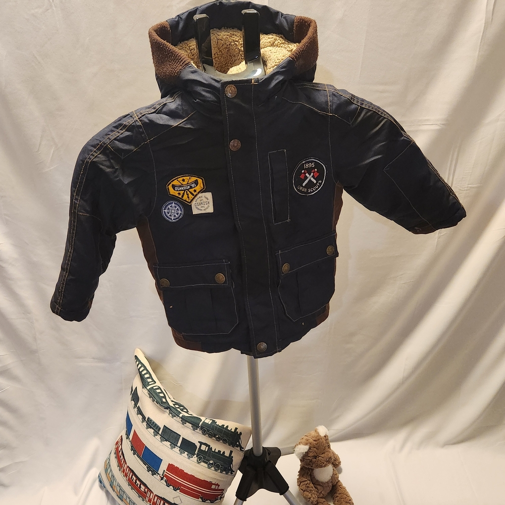 OshKosh B'gosh Navy Kids Puffer Jacket with Patches